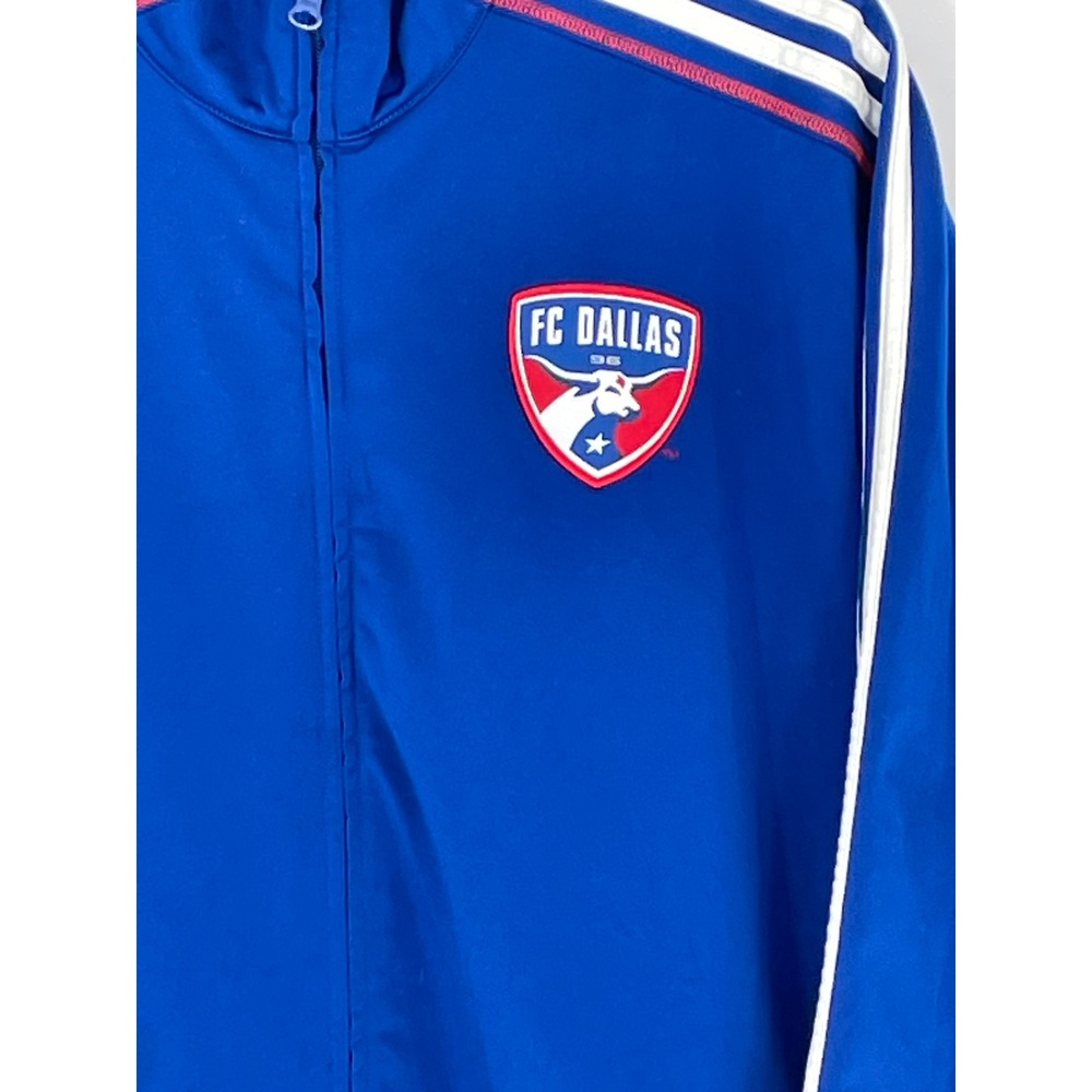 Adidas Mens FC Dallas Jacket Medium Track Blue MLS Soccer Full Zip - Picture 2 of 12